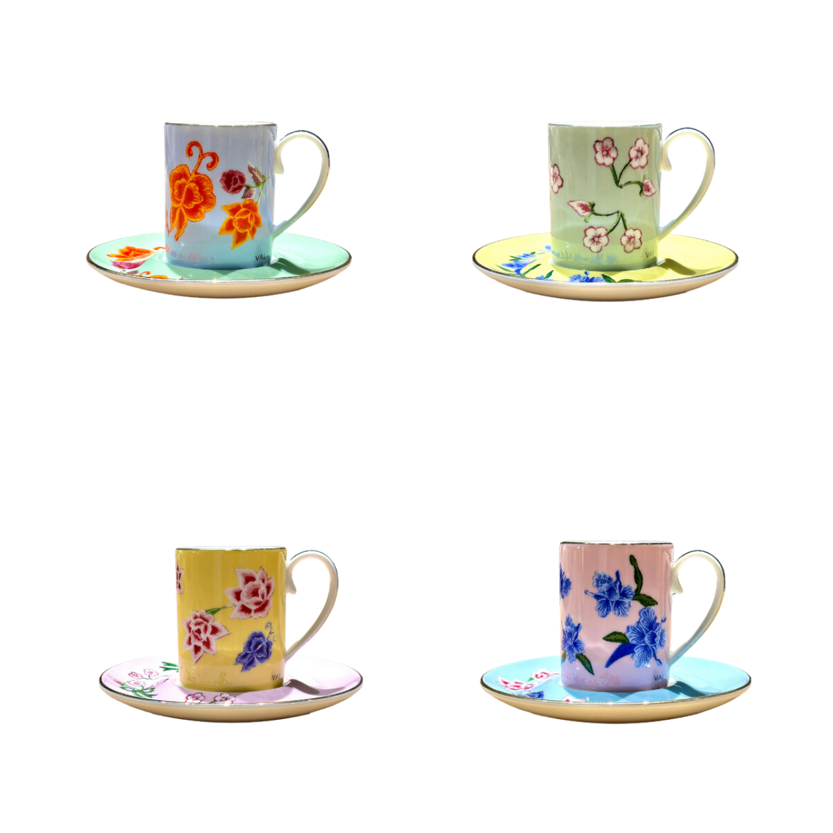 Kebaya Espresso Cup & Saucer (Set of 4) – Luzerne Singapore