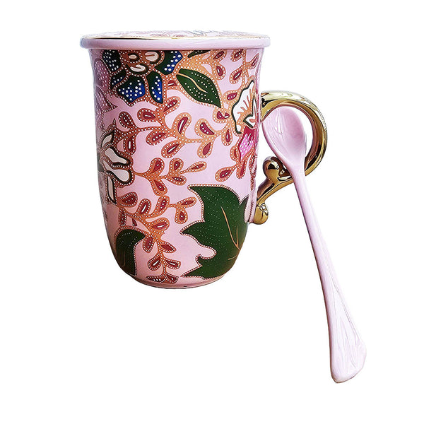 Kebaya Mug with Lid & Spoon - Gift Set